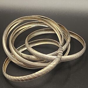 Elegant Silver Bangle Set